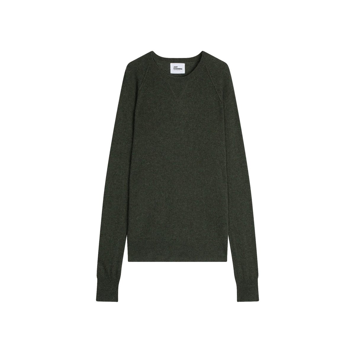Pull Col Rond Kaki Chiné Helen kaki chiné, JUST CASHMERE