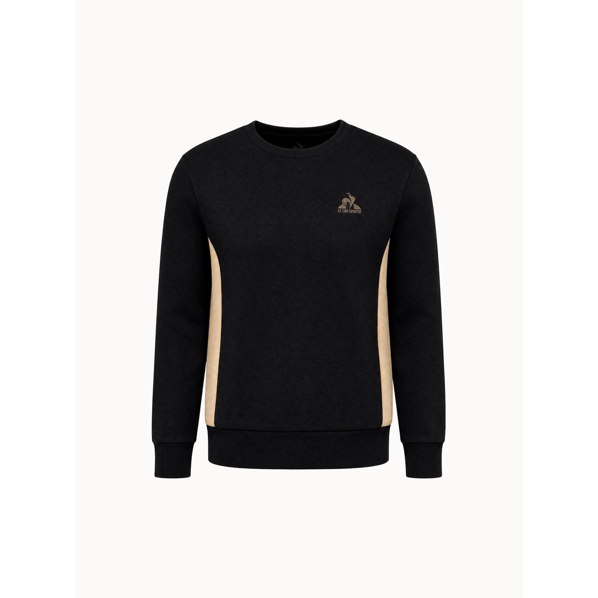 Sweat col rond en double face avec bandes côtés contrastées NOEL black, LE COQ SPORTIF
