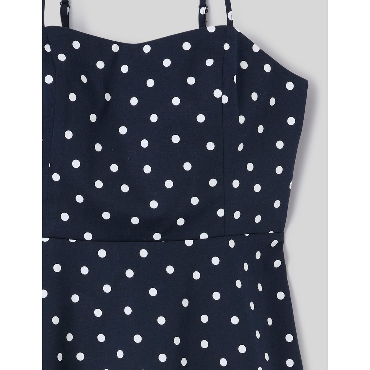 Robe à bretelles pois bleu foncé, BZB