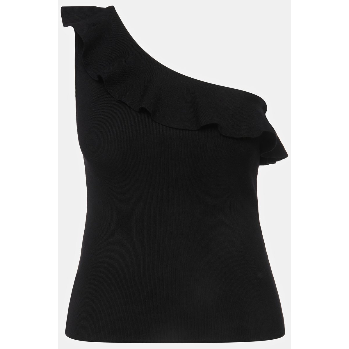 Débardeur asymétrique en maille, col rond noir, ULLA POPKEN