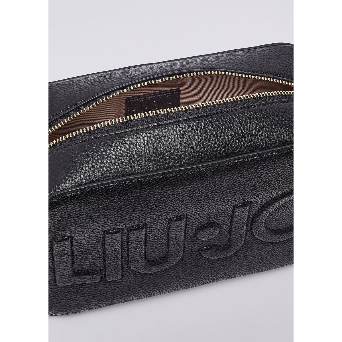 Sac bandoulière format moyen avec charm noir, LIU JO