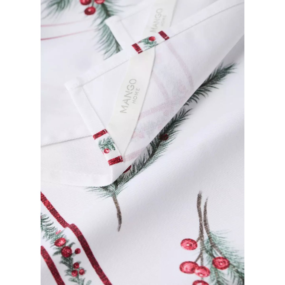 Torchon de cuisine 100 % coton à imprimé motif de Noël blanc, MANGO HOME