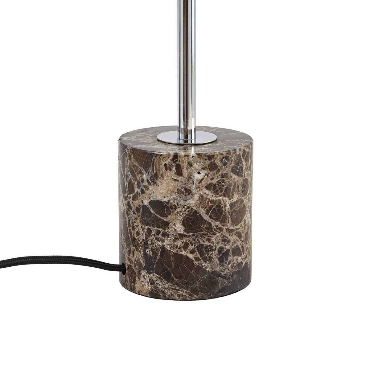 Lampe à poser en verre vintage, Branford marron, chrome, LINDBY