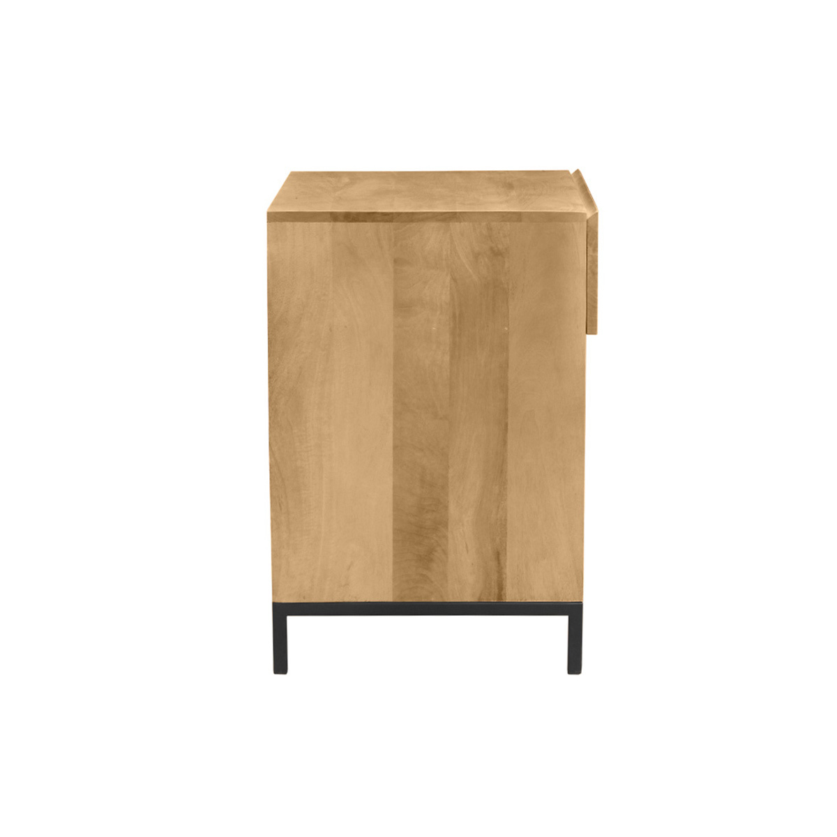 Meuble de rangement vinyles en bois massif et métal noir L50 cm YPSTER couleur unique, MILIBOO