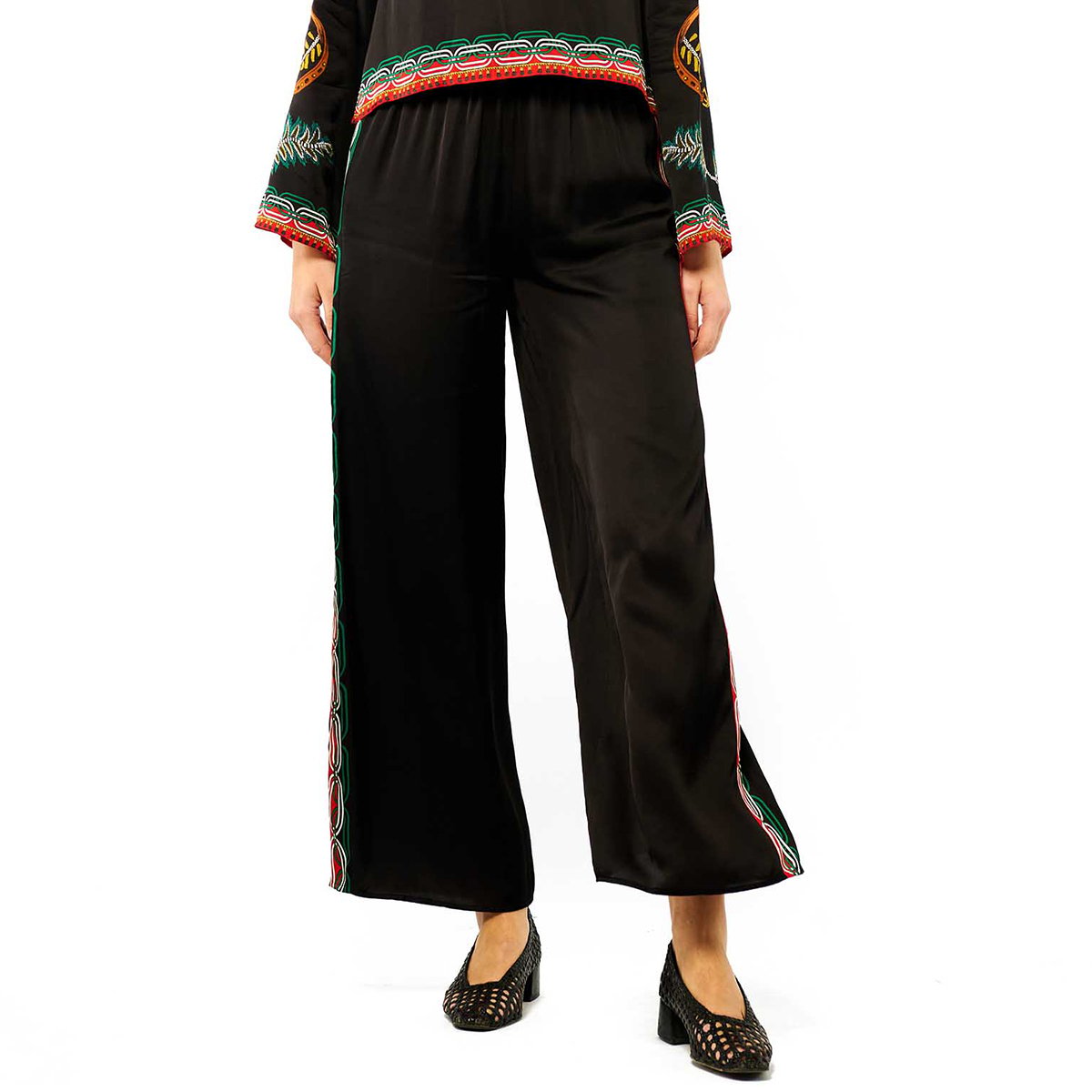 Pantalon droit à motifs TINA noir, WILD