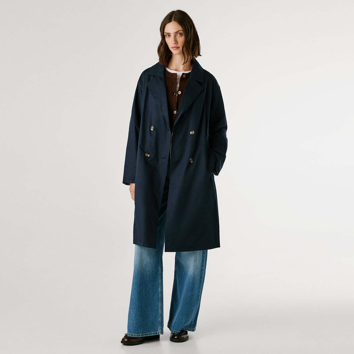 Trench-Coat Réversible À Double Boutonnage bleu dulwich, PEPE JEANS