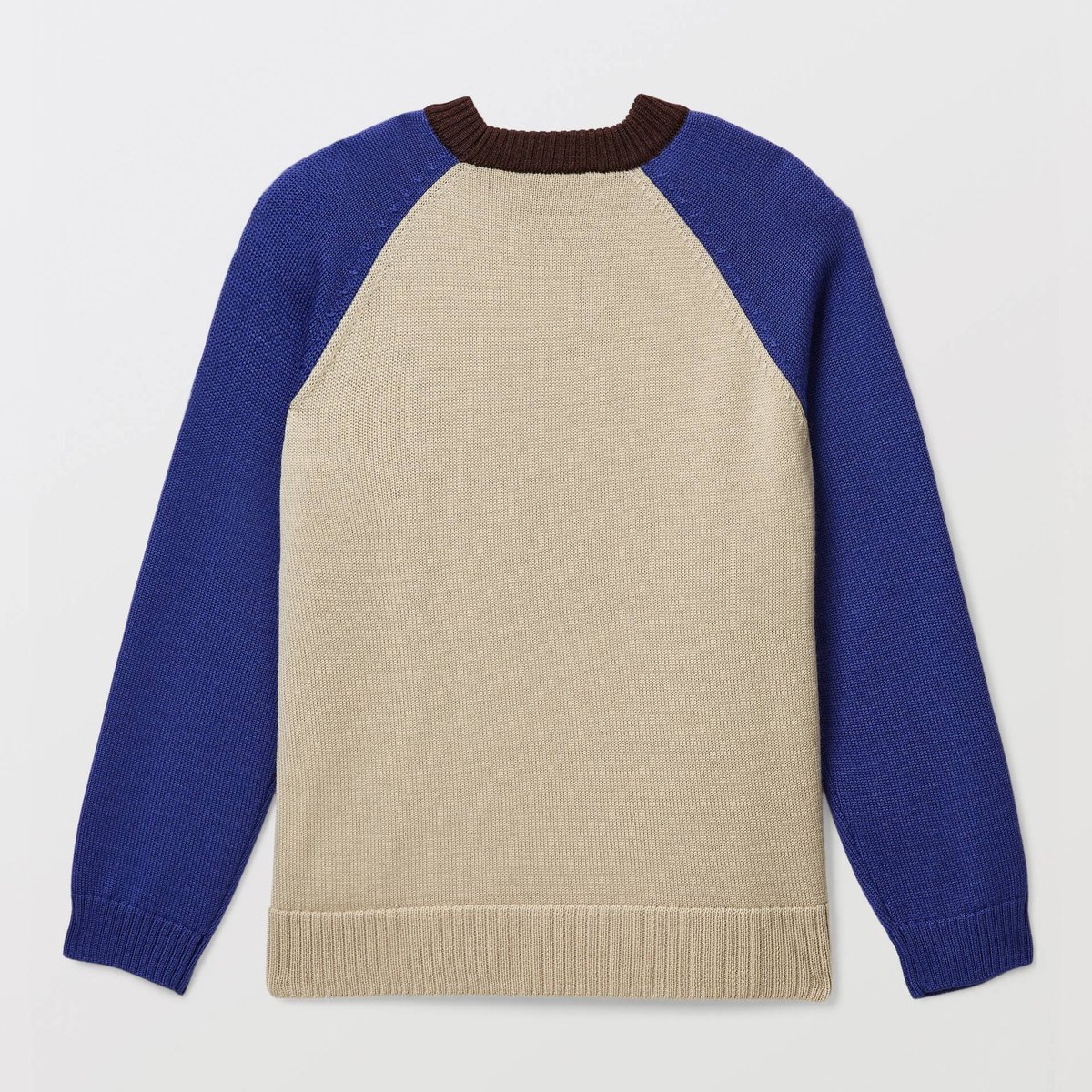 Pull color block contenant de la laine bleu roi, MONOPRIX