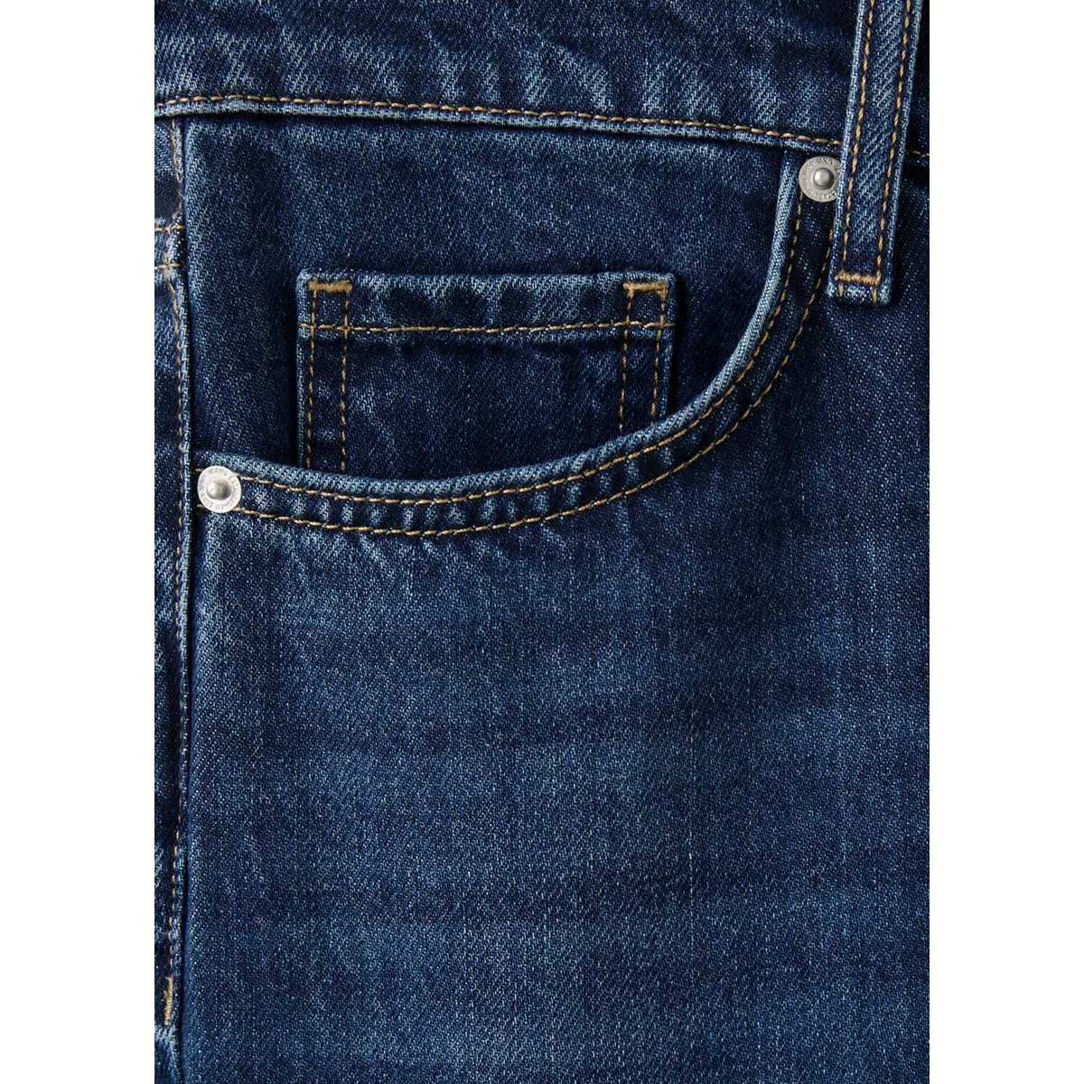 Jean droit taille normale bleu foncé, MANGO