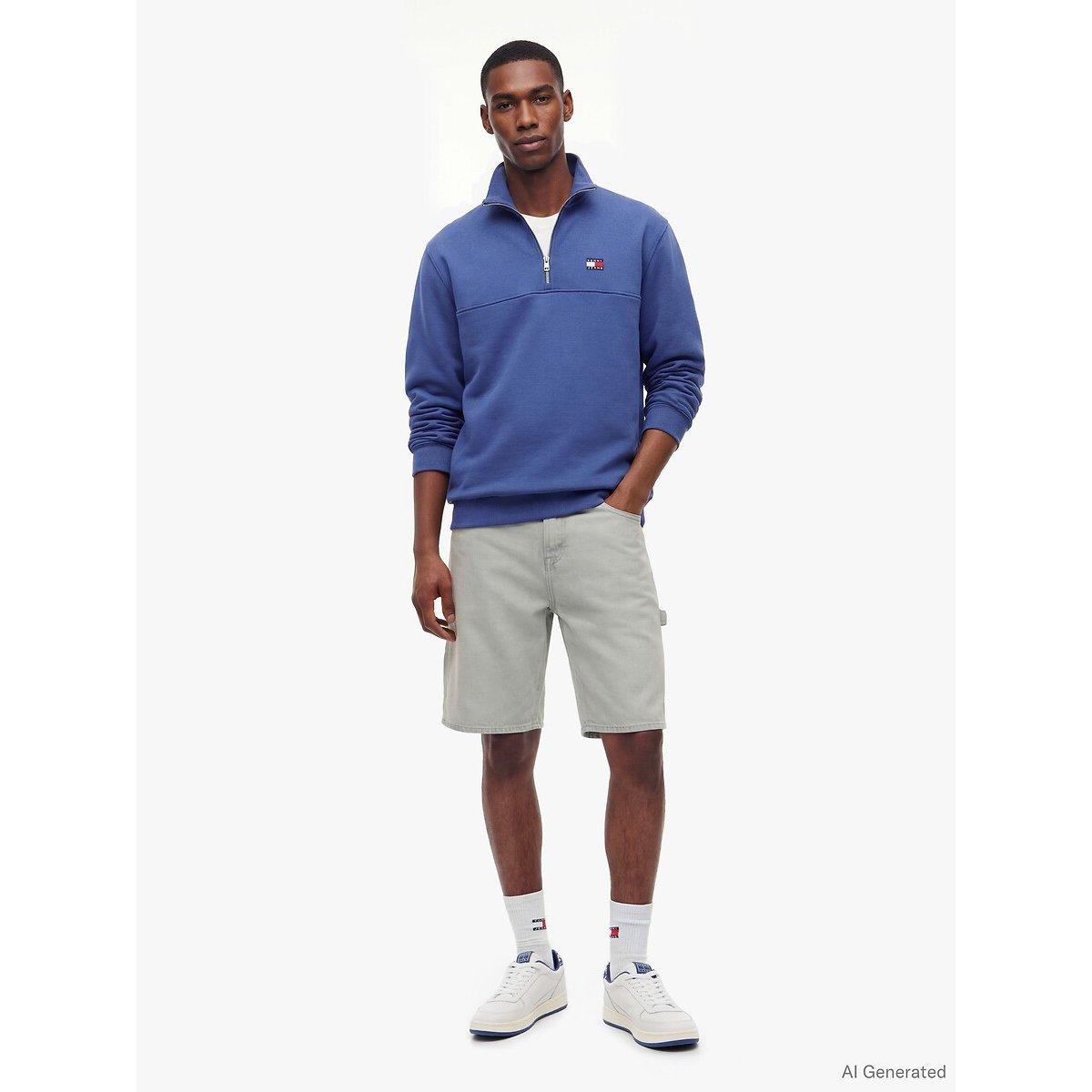 Half Zip Sweatshirt dark blue, TOMMY JEANS
