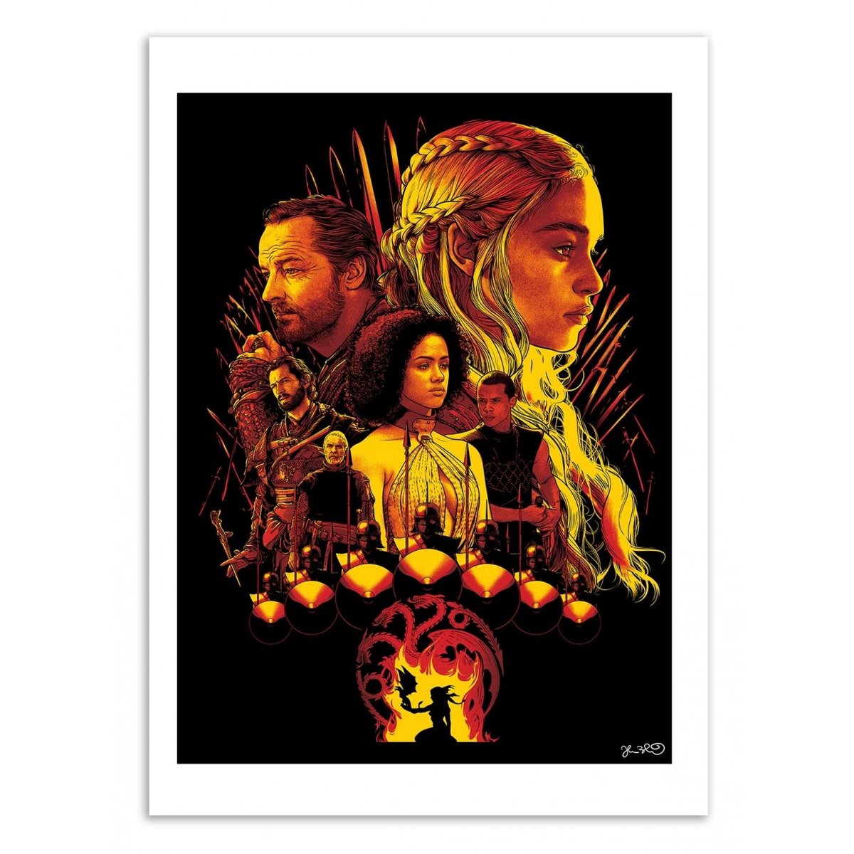 Affiche d'art - House Targaryen - Joshua Budich orange, WALL EDITIONS