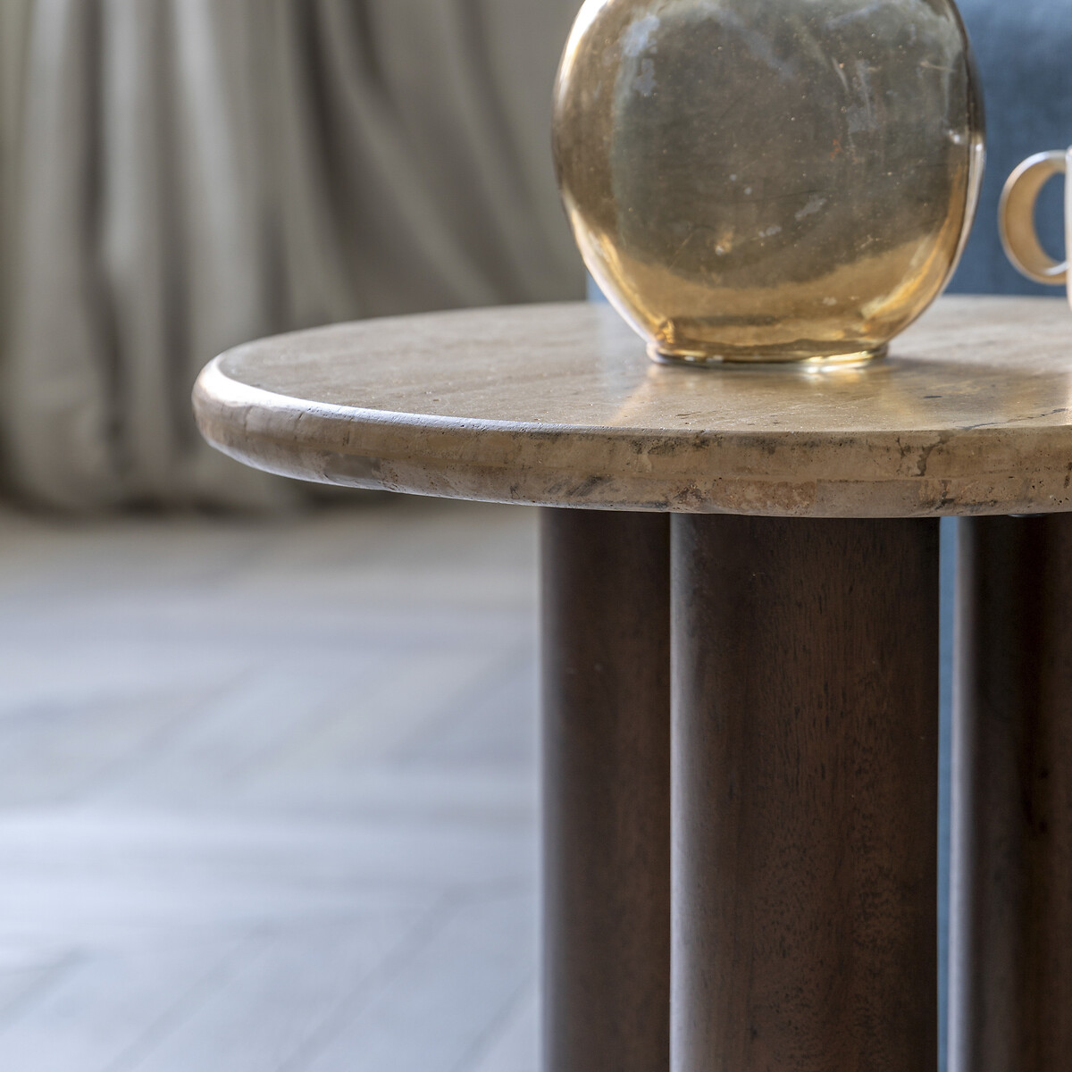 Trenton Travertine Side Table travertine, SO'HOME