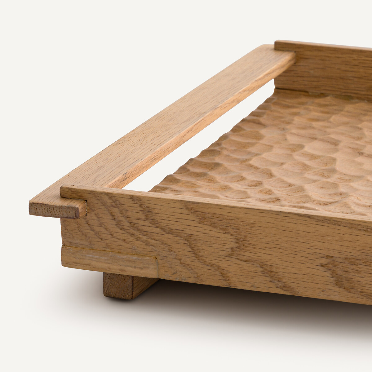 Plateau rectangulaire en chêne massif gougé, profondeur 37 cm, AZAEL chêne naturel, AM.PM