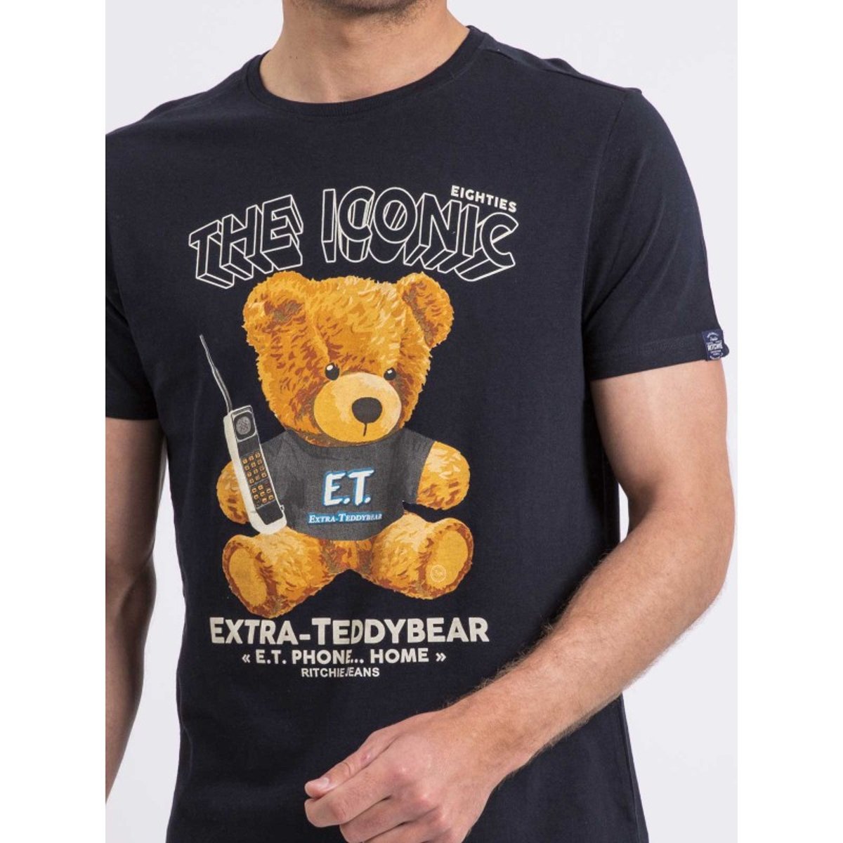 T-shirt Col Rond Pur Coton Neverso bleu marine, RITCHIE