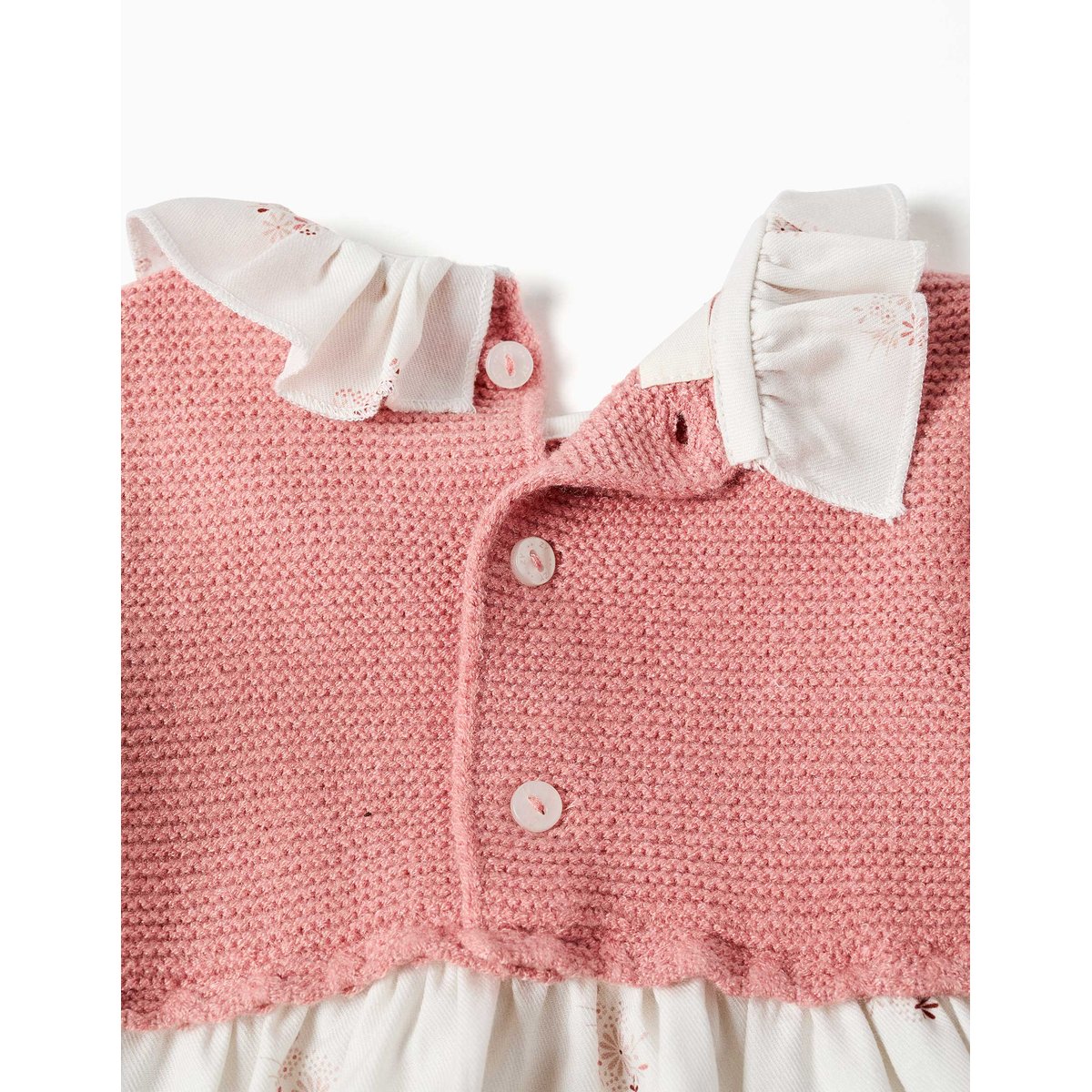 Robe bi-matière avec imprimé floral rose, ZIPPY