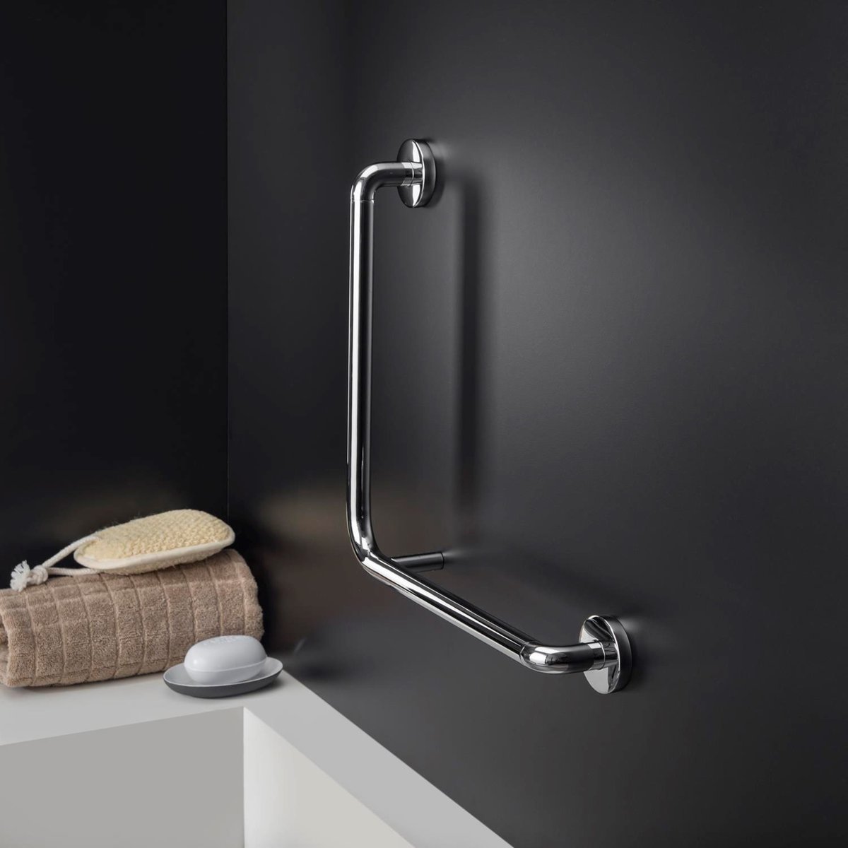 Barre D'appui Wc Angle Gauche ARCHITECT chrome, COSMIC
