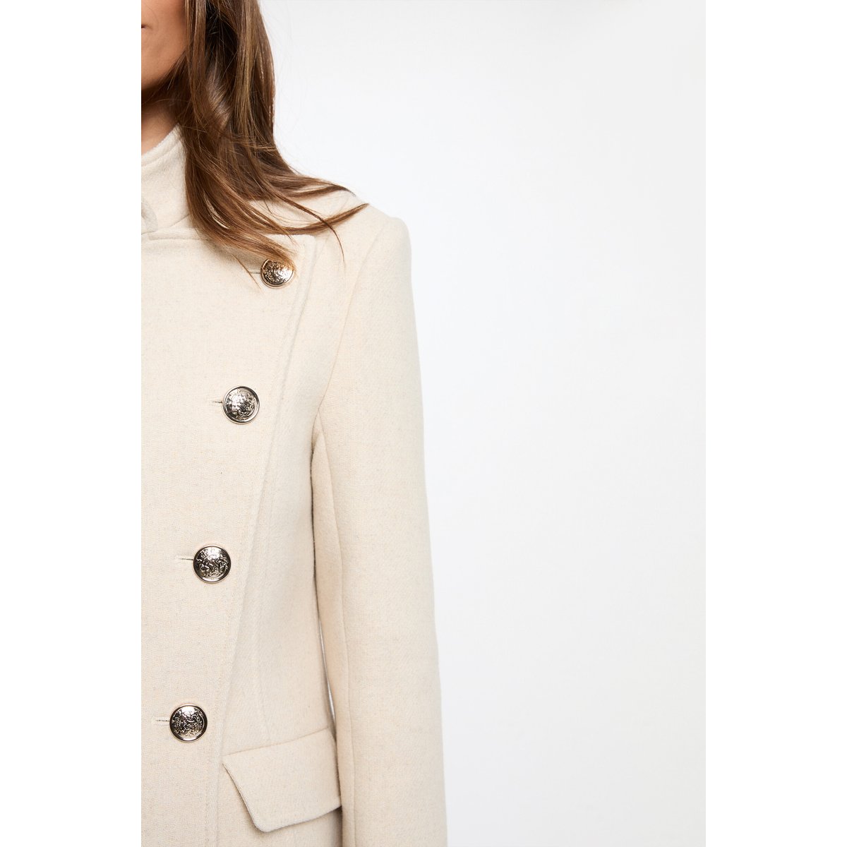 Manteau col montant ivoire, MORGAN