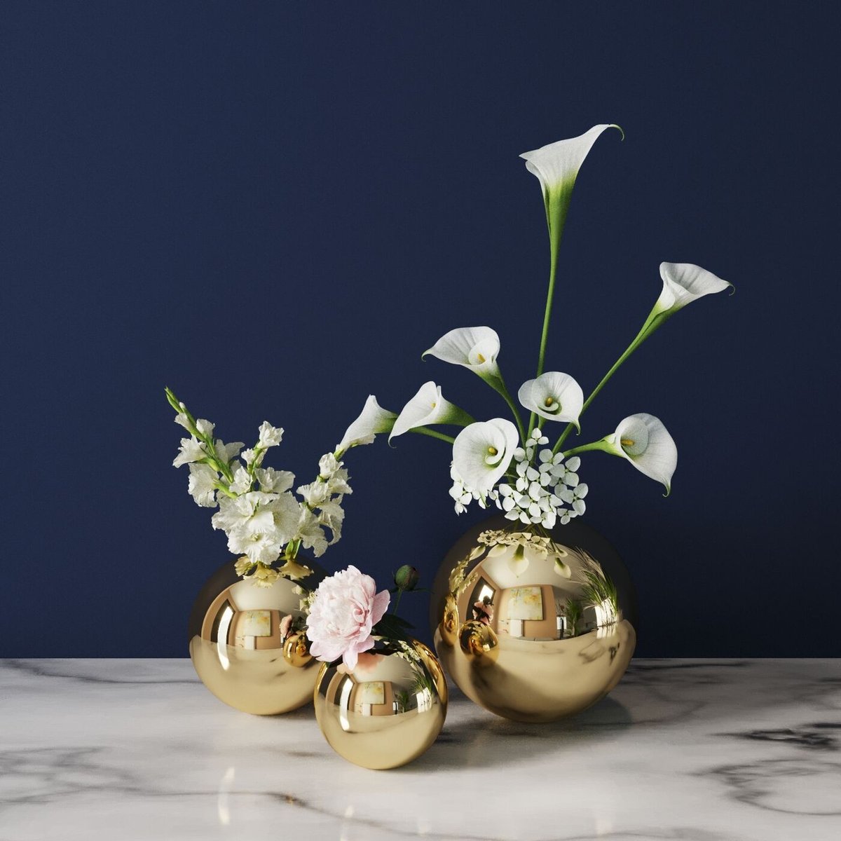 Vase rond en céramique, GOLDY or, KARE DESIGN