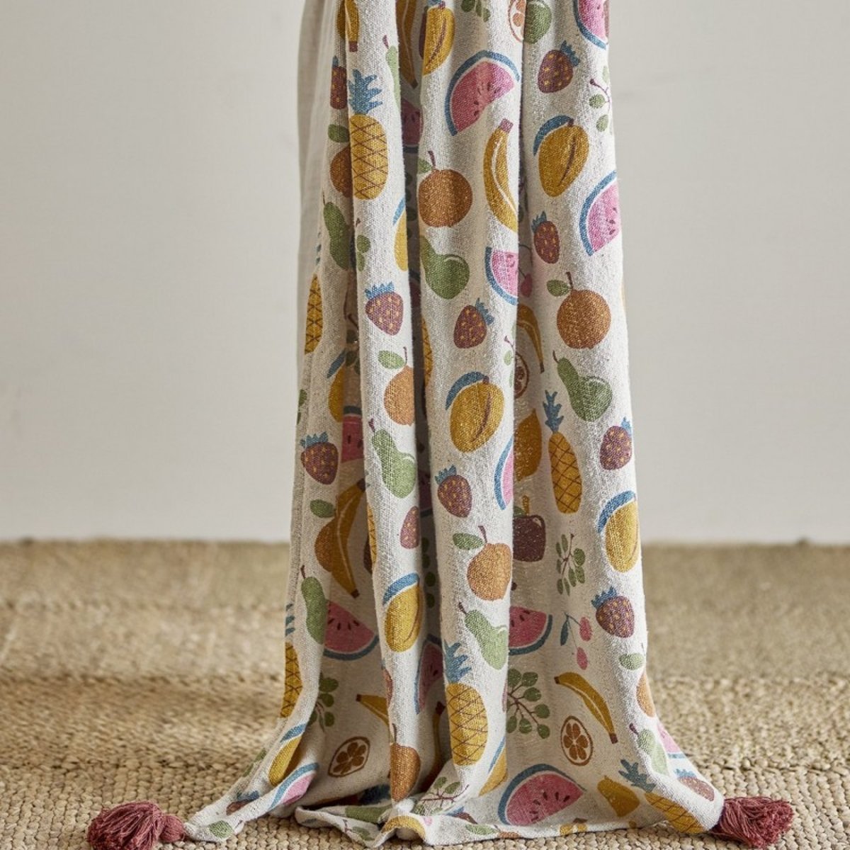 Plaid enfants motif fruits coton recyclé  Fruitta multicolore, BLOOMINGVILLE