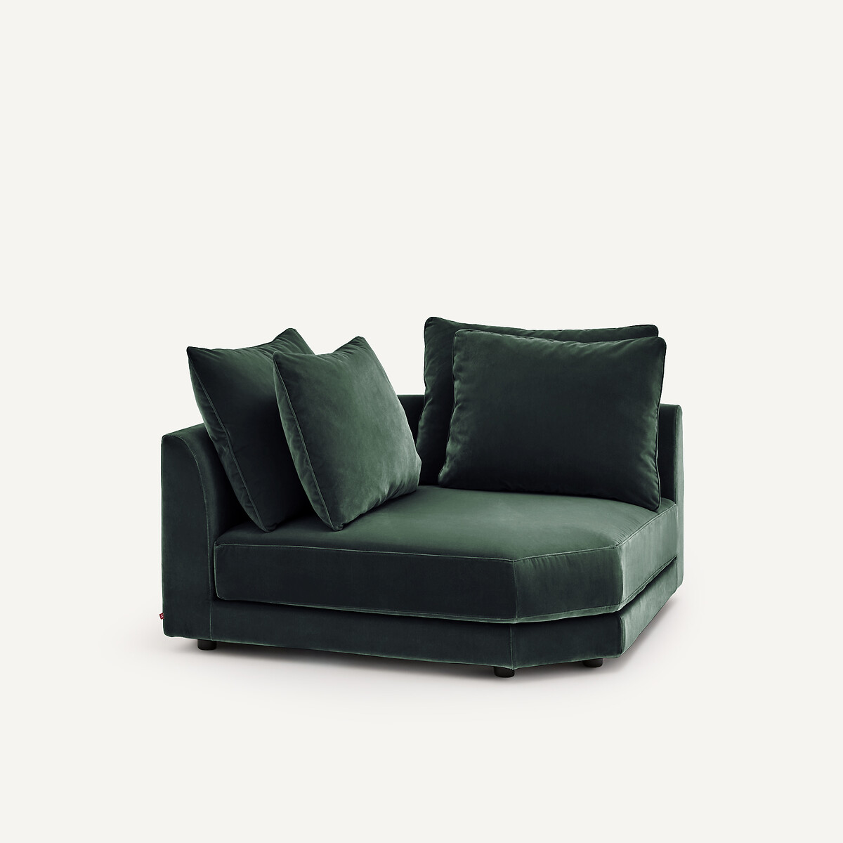 Modulares Ecksofa aus Samt, TIBERIO khaki, AM.PM