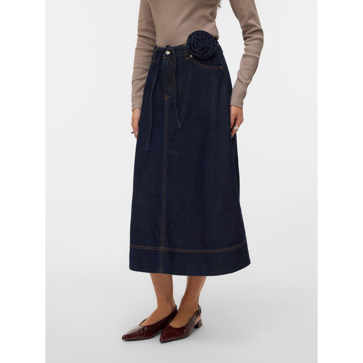 Jupe En Denim dark blue denim, VERO MODA