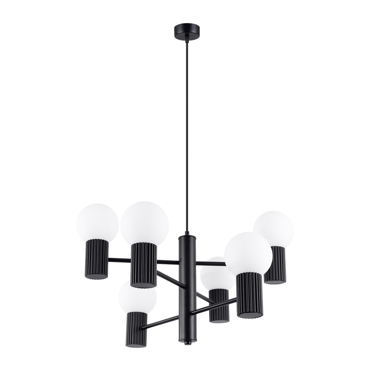Lustre Aluminium Noir G9 6 Halo noir, EDEN