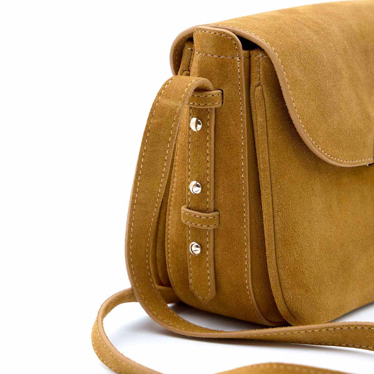 Sac bandoulière cuir camel, MISE AU GREEN