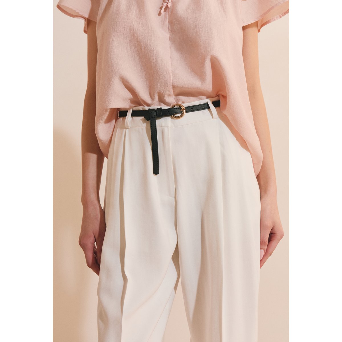 Pantalon large à pinces PICCIO perle, ETAM