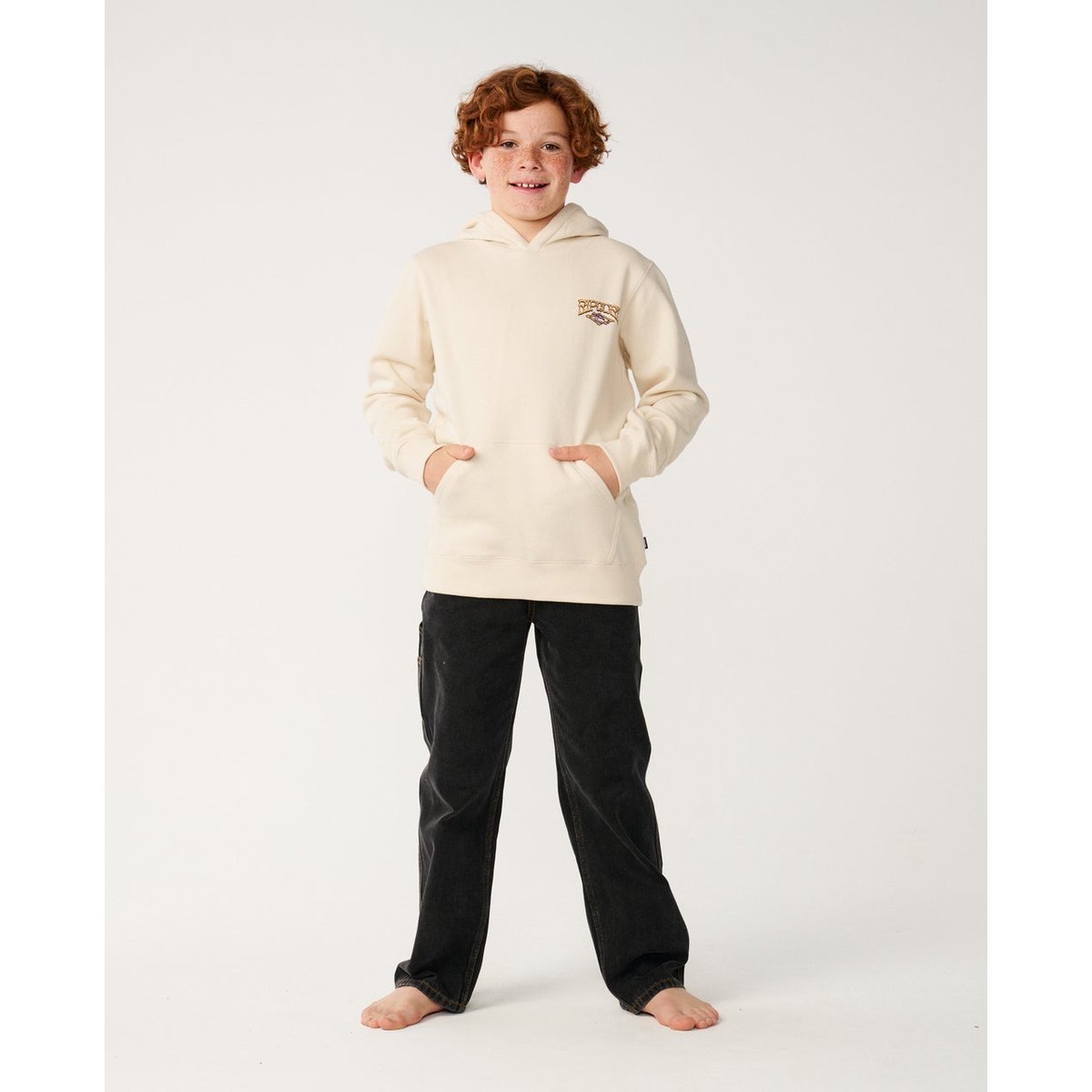 Sweat à capuche enfant AIR SHRED vintage white, RIP CURL