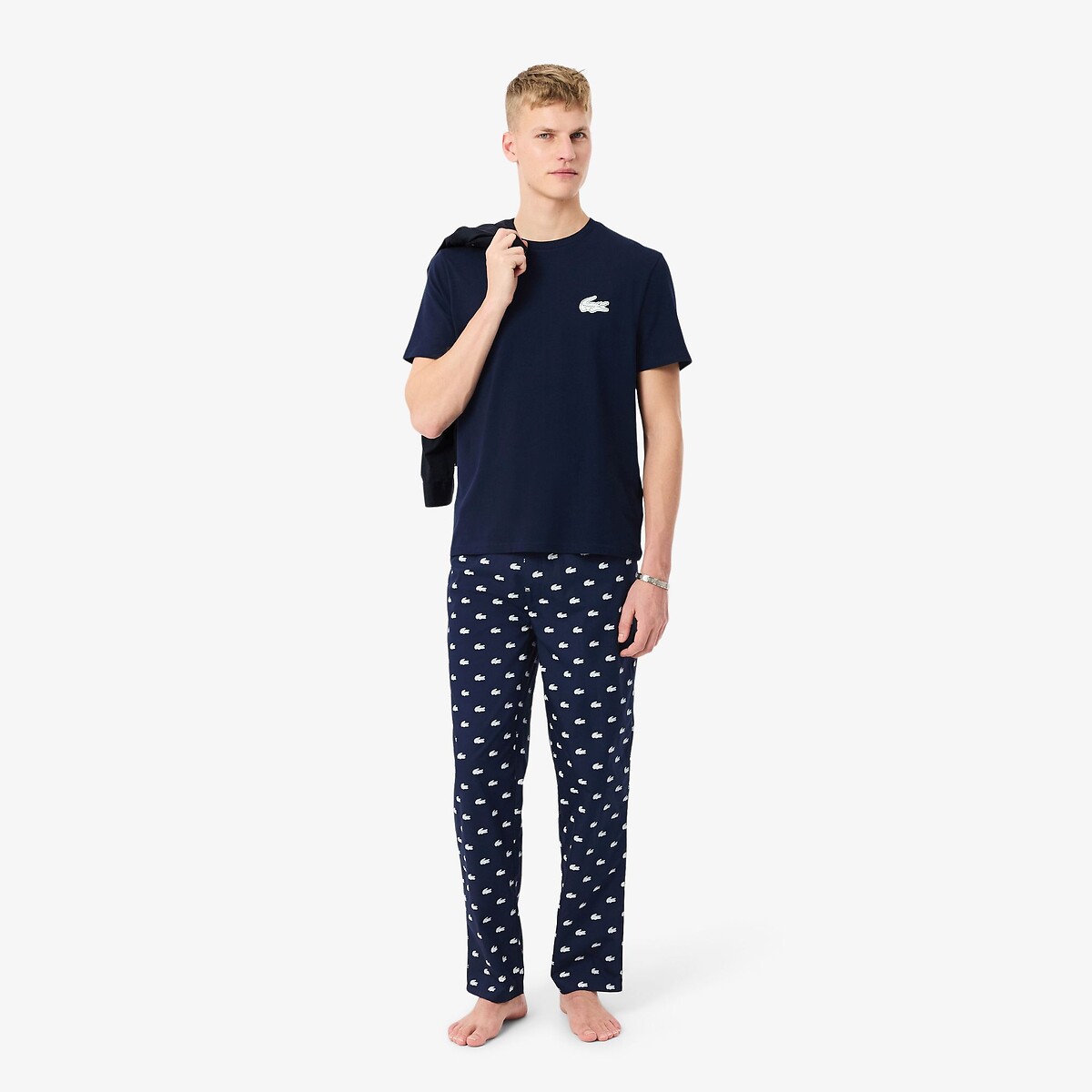 Pyjama met krokodillenprint marine , LACOSTE