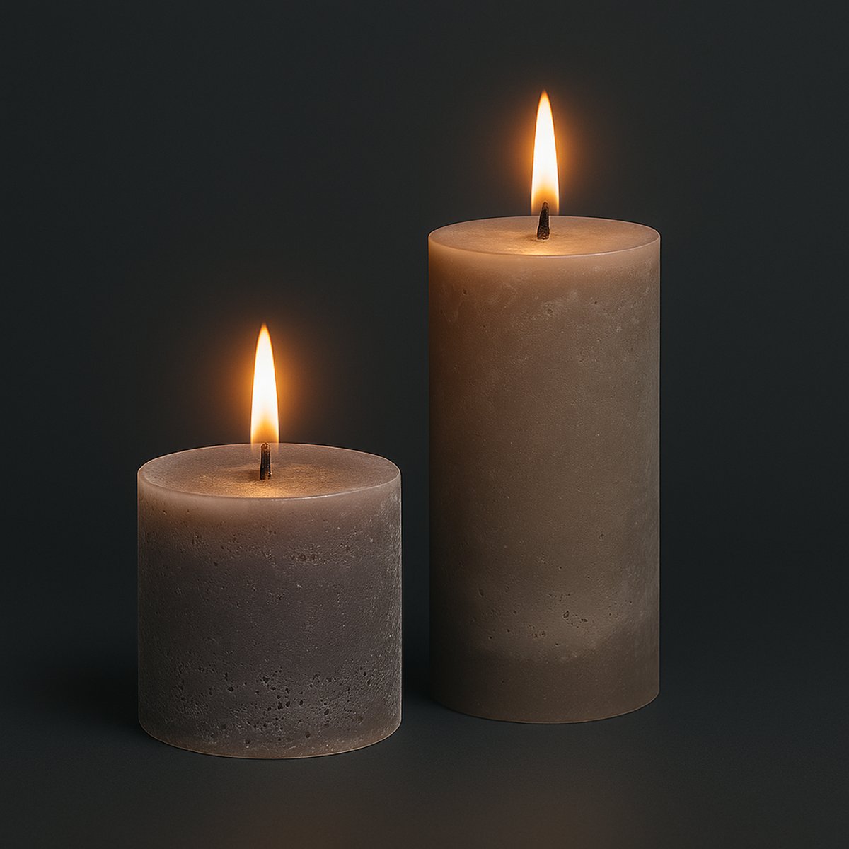 Bougie cylindrique H10 taupe, SIA DECO