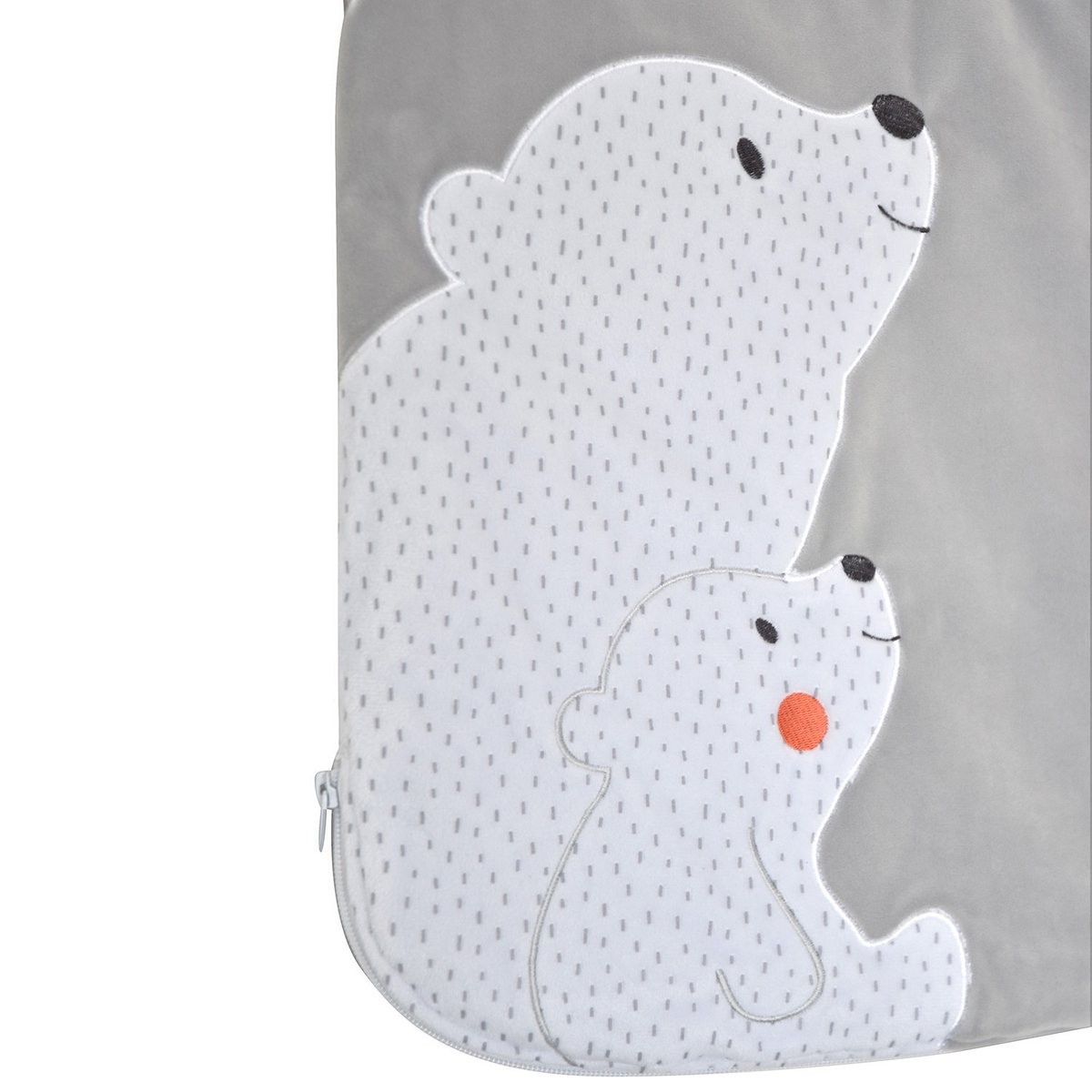 Gigoteuse 0/6m eliam velours doux sans manches ouverure integrale gris, SUCRE D'ORGE