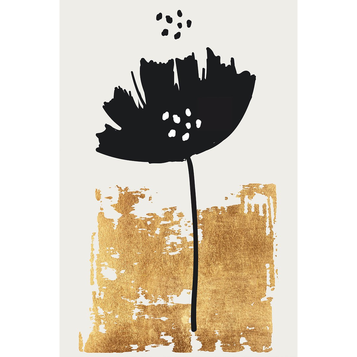 Tableau fleur pollen doré tableau alu dibond, HEXOA