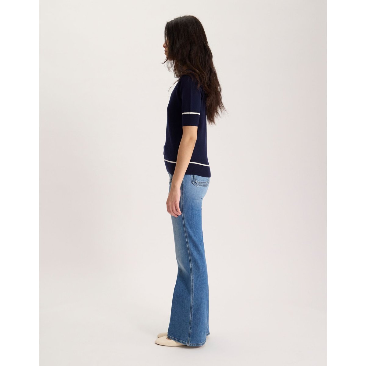 Top Hilda en coton bleu marine, INES DE LA FRESSANGE PARIS