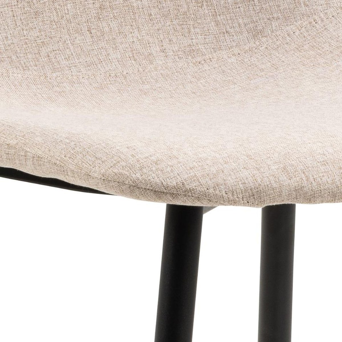 Lot de 4 chaises de salle à manger en tissu avec pieds en acier CLELIA beige, TOILINUX