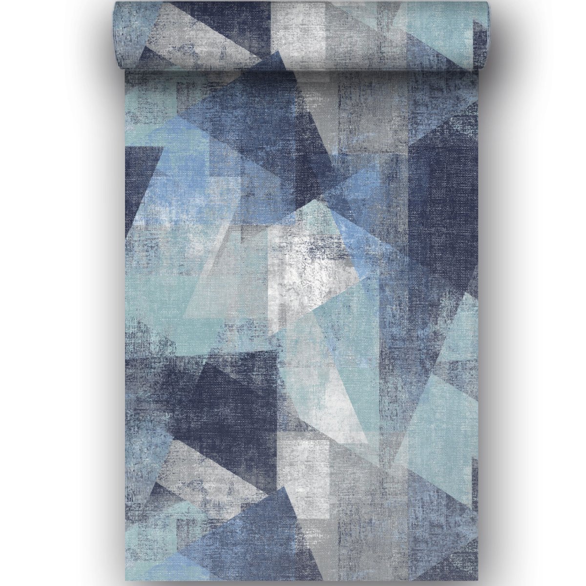 Papier peint géométrique bleue bleu, HEXOA