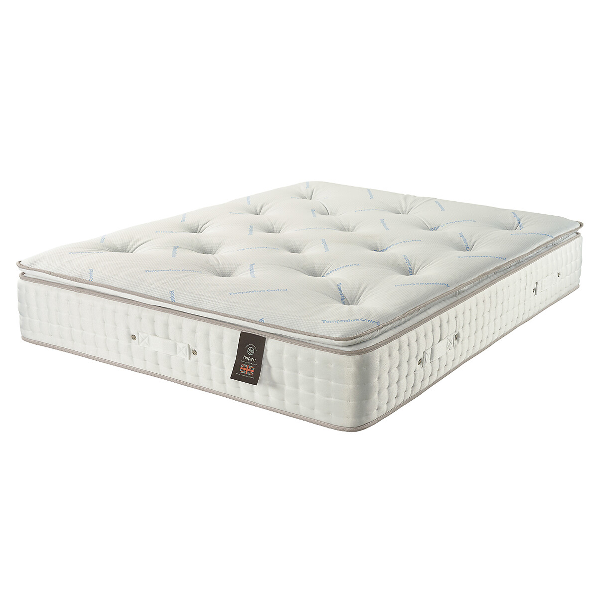 Aspire Luxury 7000 Pocket Climate Cool Natural Wool Pillowtop Mattress white, ASPIRE