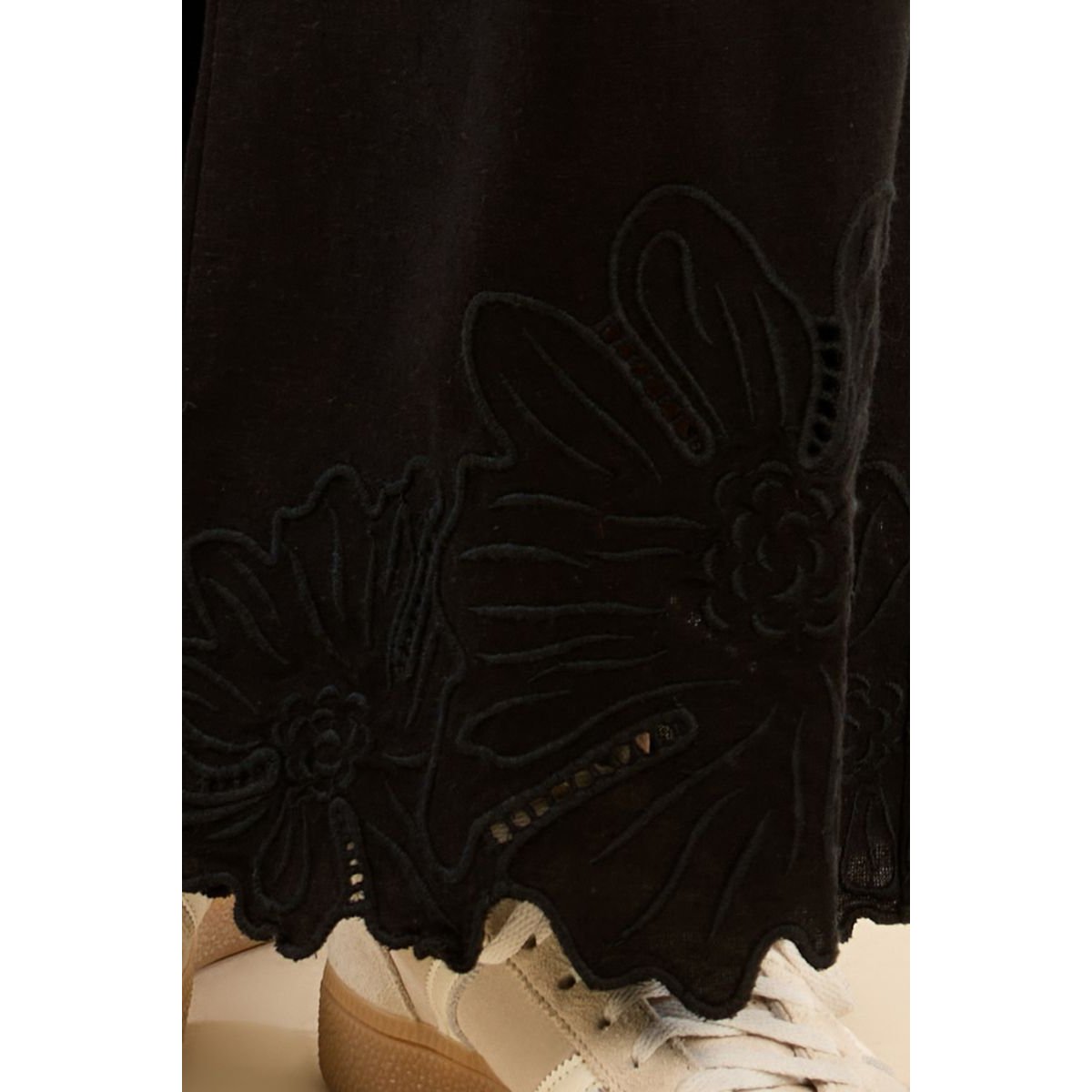 Pantalon droit, en coton noir, MOLLY BRACKEN