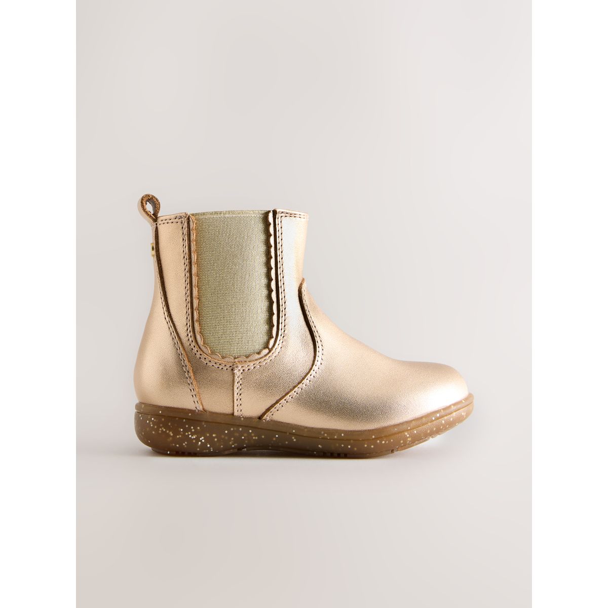 Bottines chelsea en cuir or rose, NEXT