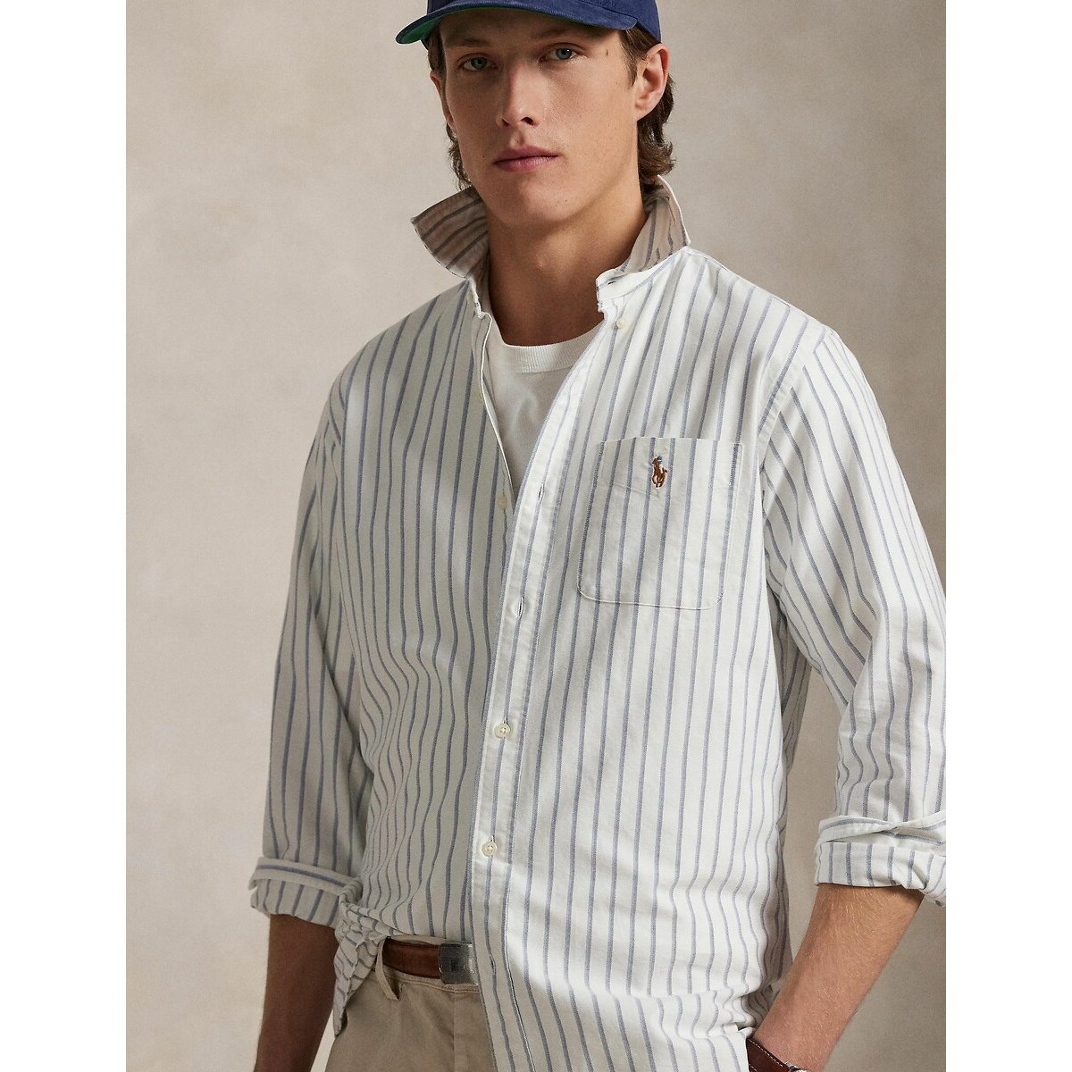 Chemise Oxford à rayures Custom Fit blanc, POLO RALPH LAUREN