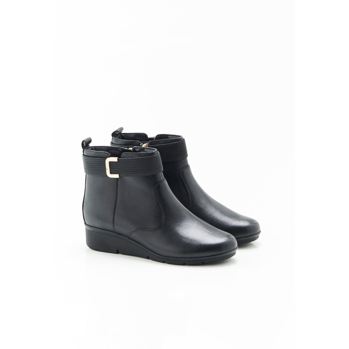 Boots compensés à boucle Amortyl noir, DAMART