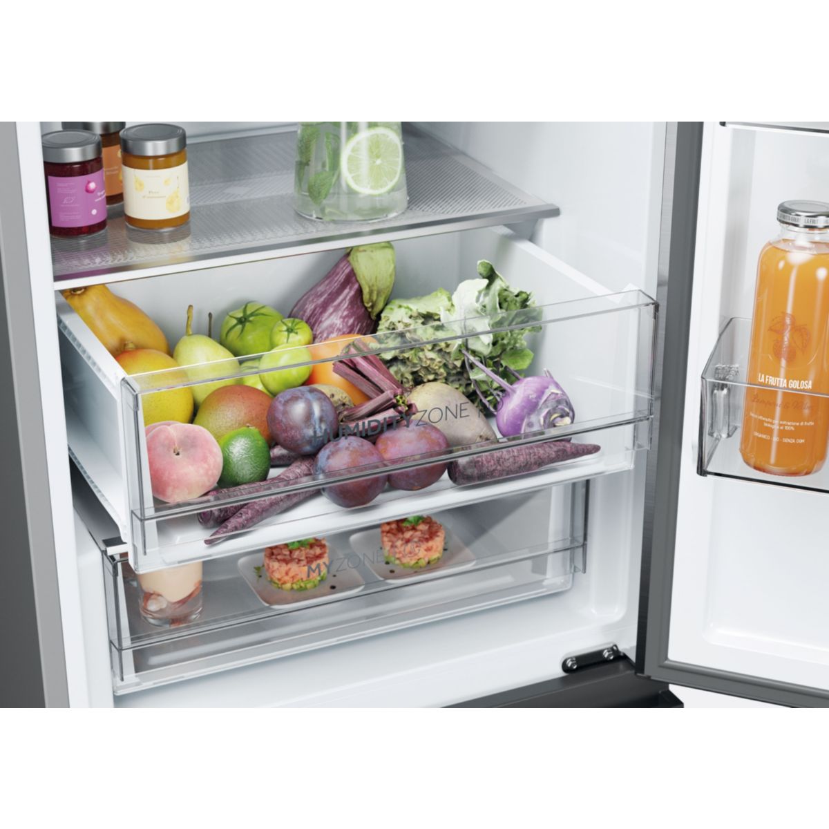 Réfrigérateur combiné HTW5618CNMG couleur unique, HAIER