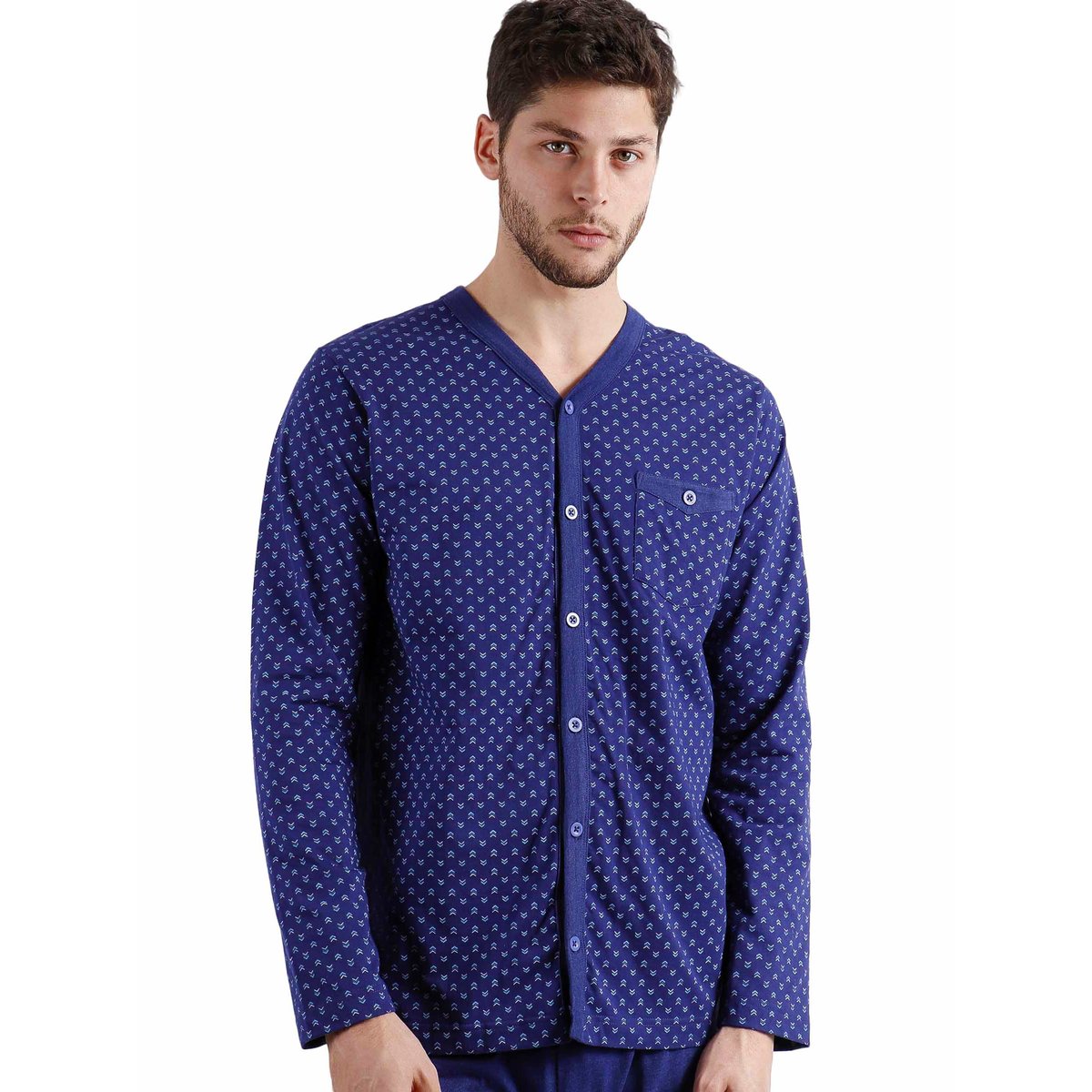 Pyjama pantalon et chemise Spike bleu, ADMAS