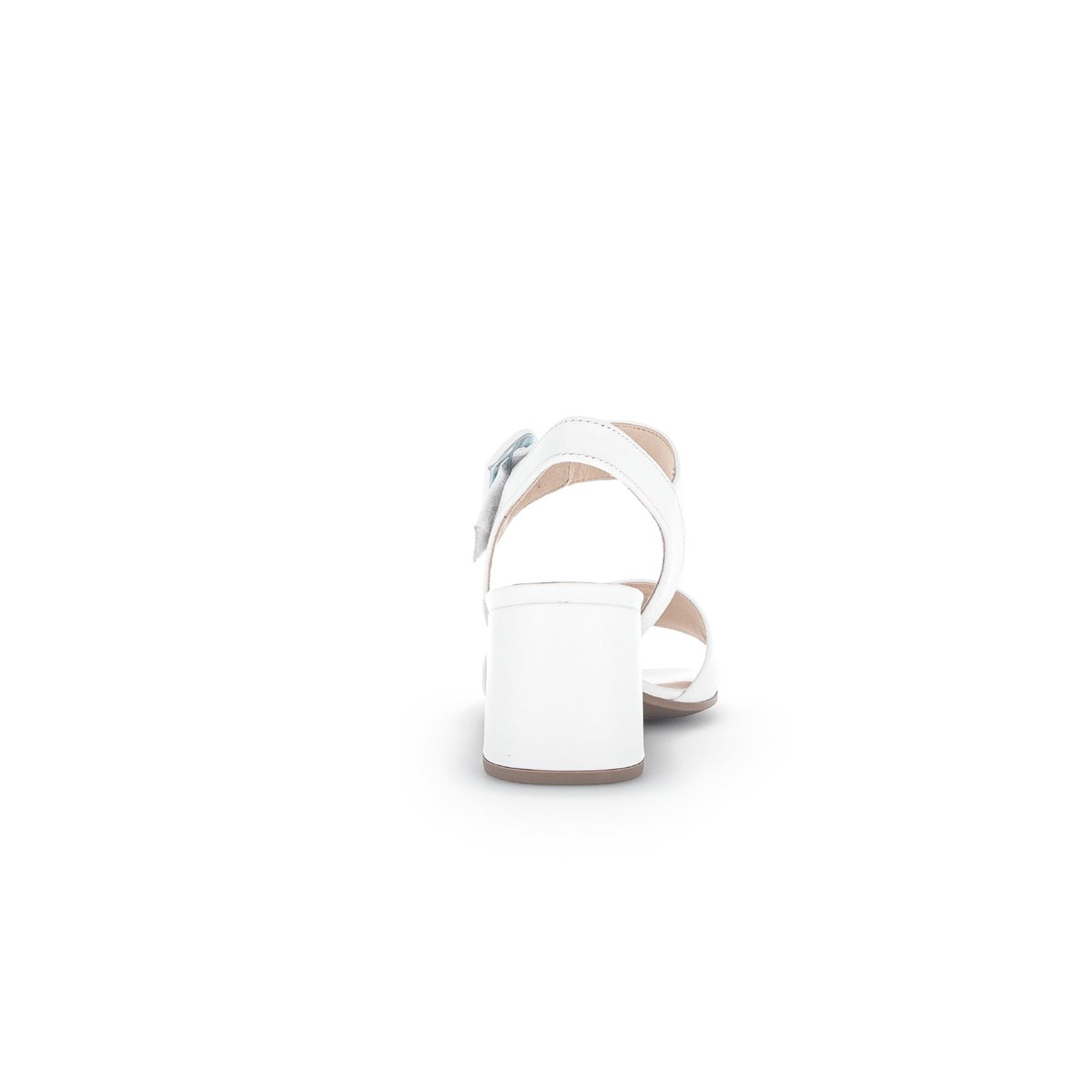Sandales en cuir velours à talon décroché block blanc, GABOR