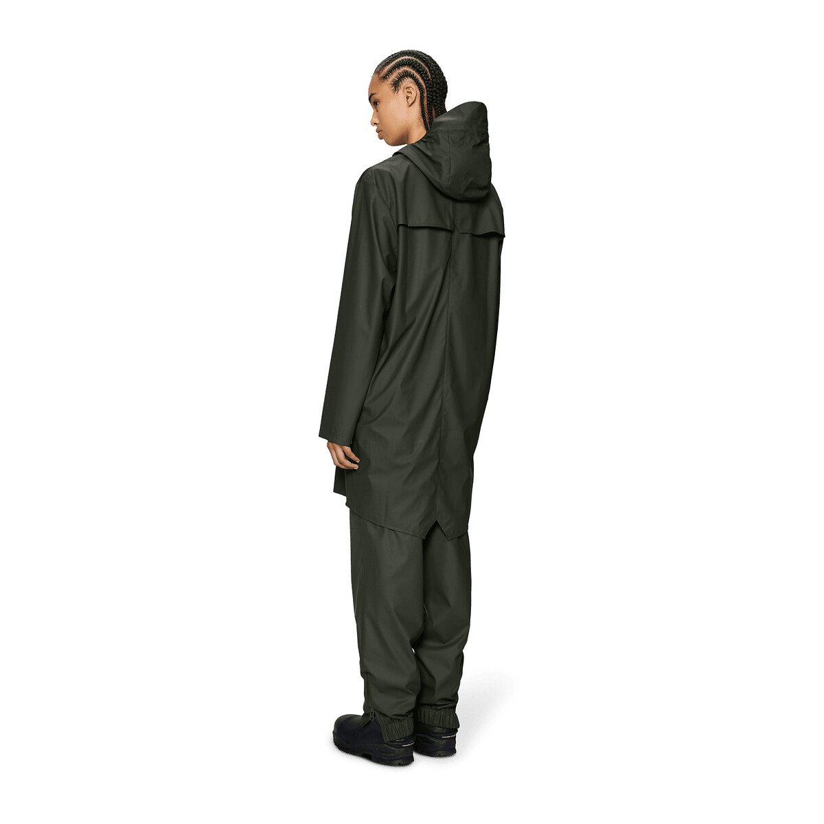 Veste imperméable à capuche unisexe LONG JACKET kaki, RAINS