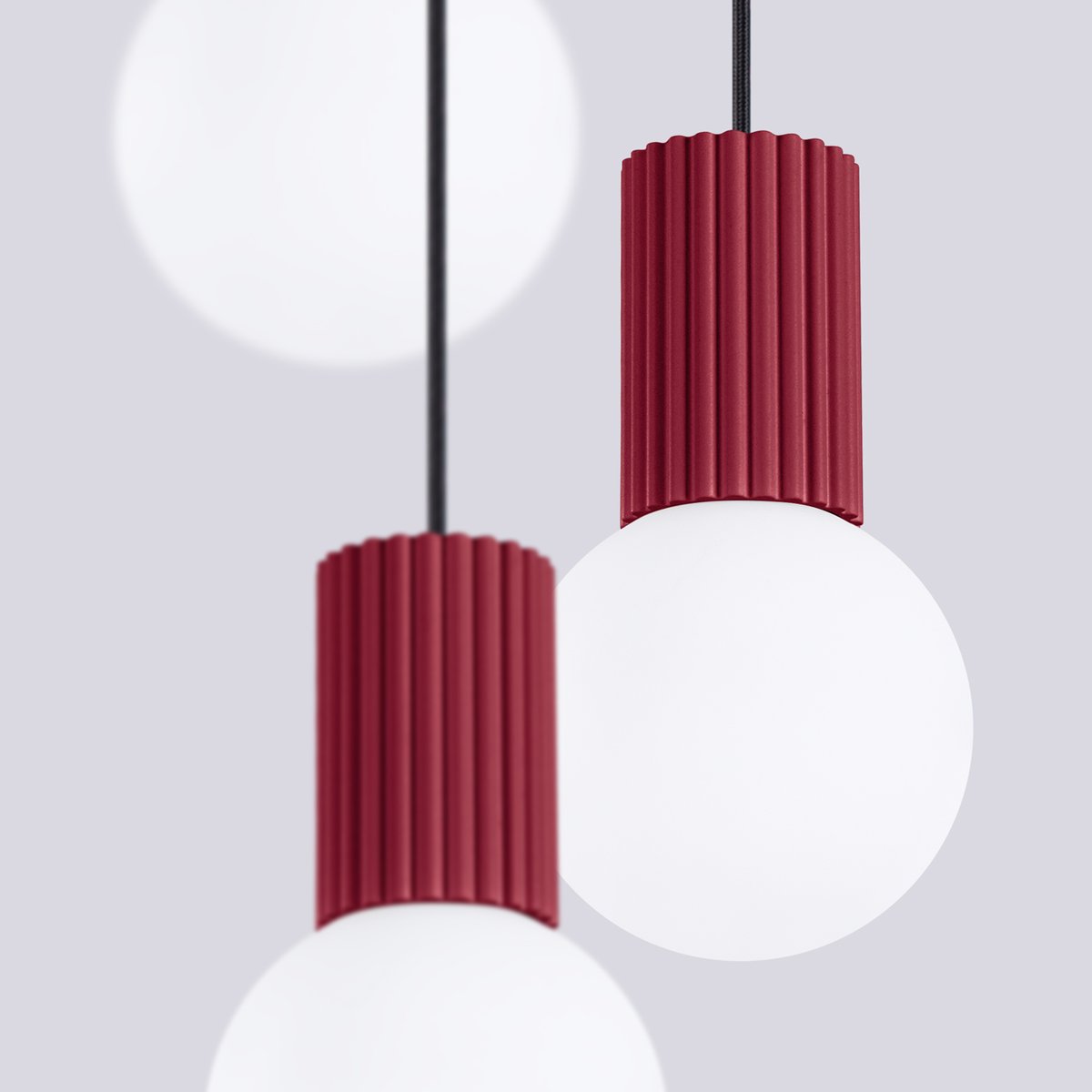 Suspension Aluminium Bourgogne G9 3 Halo rouge, EDEN
