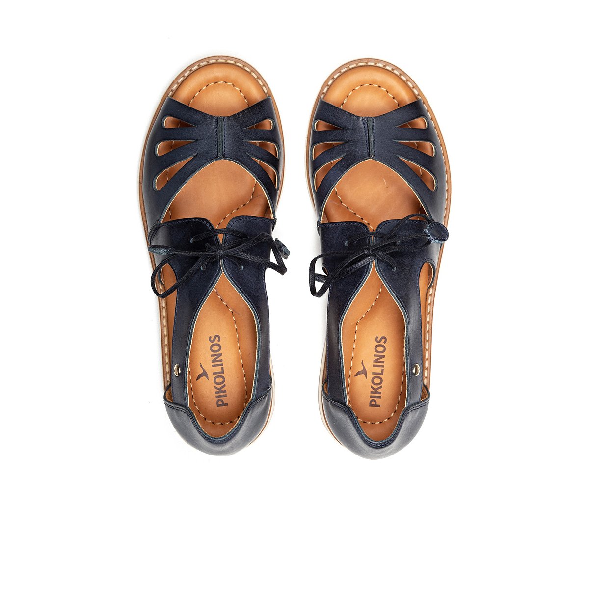 Sandales plates cuir Roquetas blue, PIKOLINOS