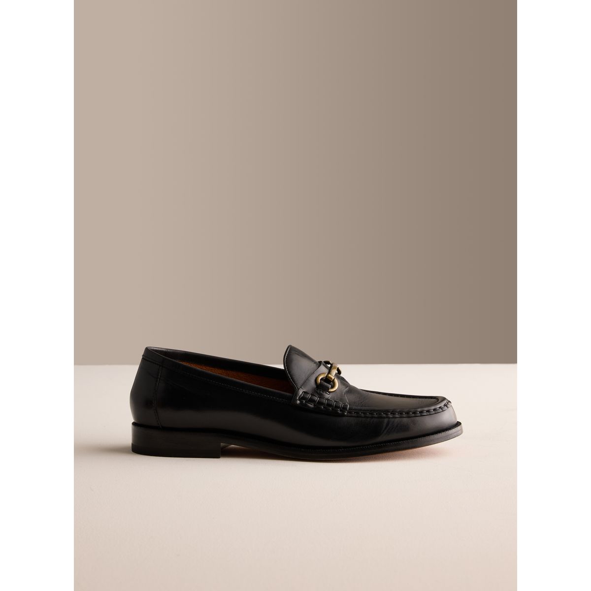 Mocassins à semelle en cuir et mors signature noir, NEXT