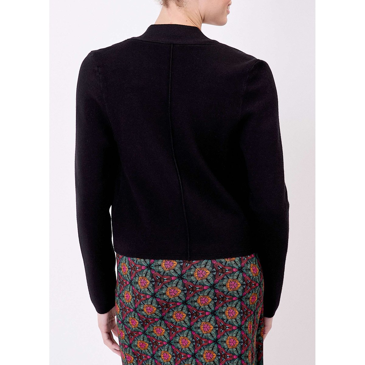 Gilet court maille uni SAGAR noir, LA FIANCÉE