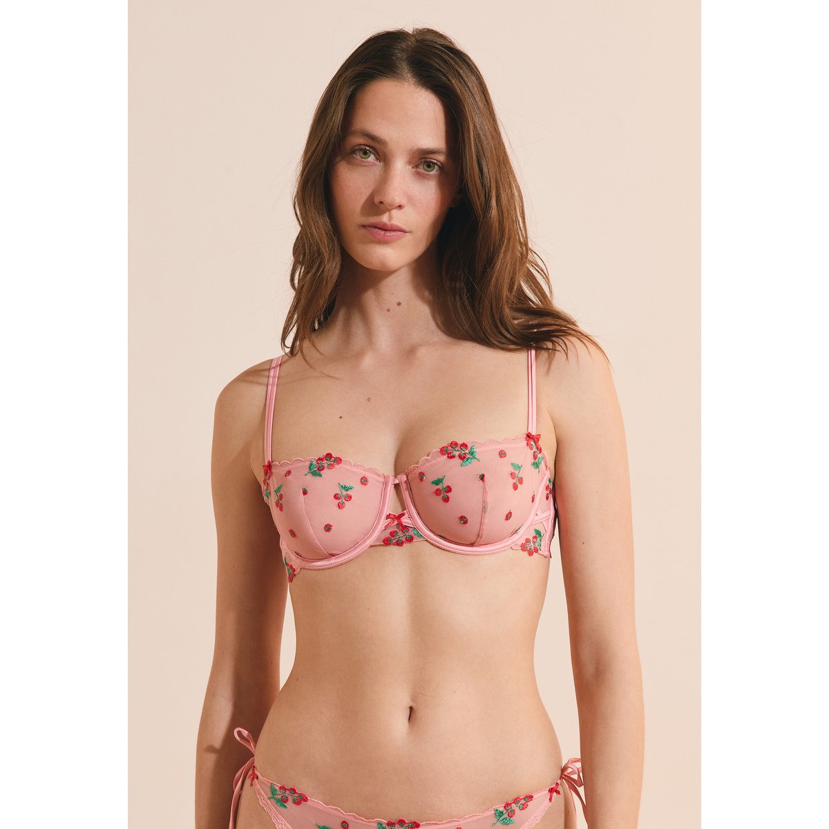 Soutien-gorge N.9 - Balconnet avec broderie tomates TOMATO LOVE multicolore, ETAM