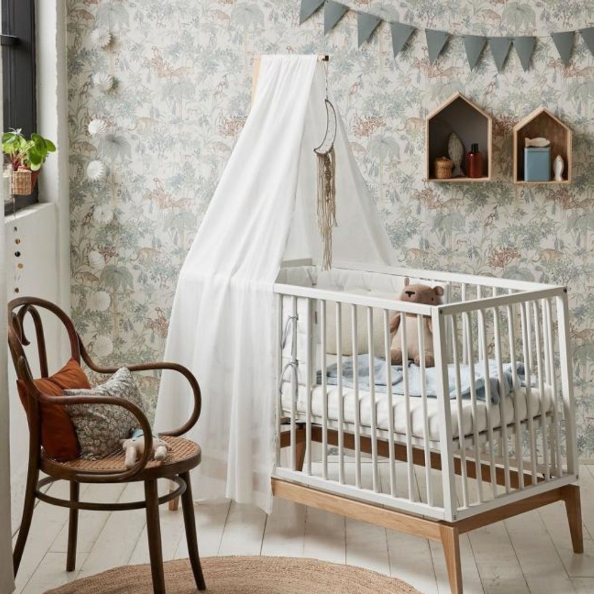 Voile de lit bébé Linea/Luna blanc, LEANDER